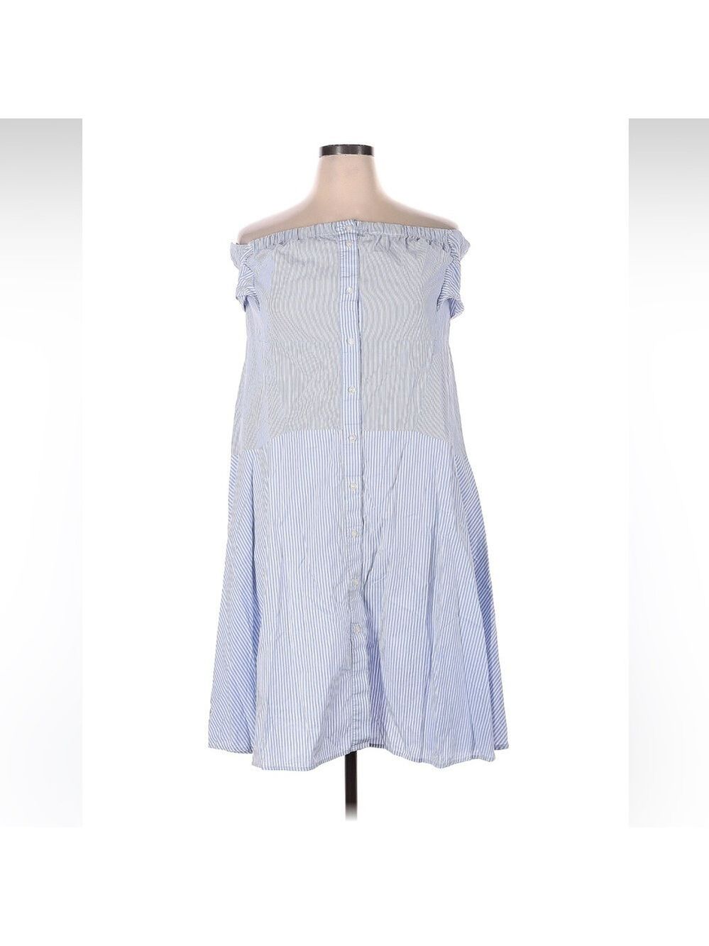 Tome blue white strapless dress